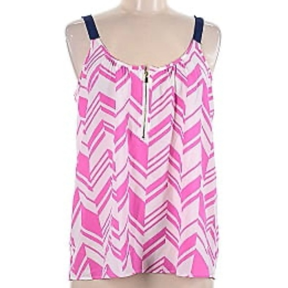 Macbeth Collection by Margaret Josephs Pink and White Tank Top - Picture 1 of 3